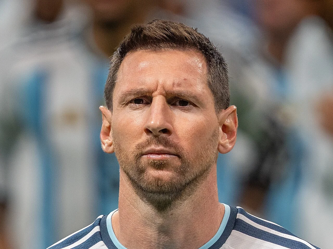 Lionel Messi i Argentinas landslagströja under en match 2026